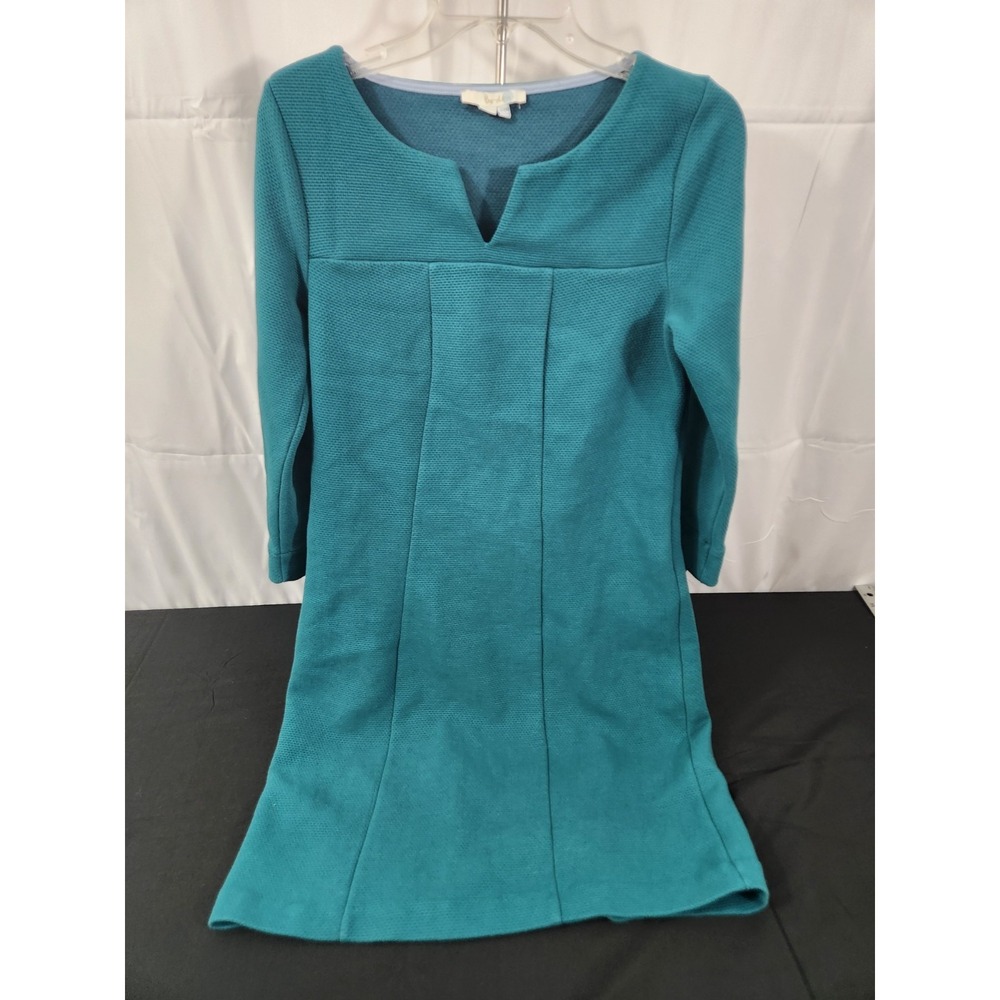 Womens Boden Notch Neck Jersey Midi Dress in a teal cotton blend ponte Size‎ 8